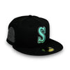 Mariners Mint Seal 30th 59FIFTY New Era Black Fitted Hat