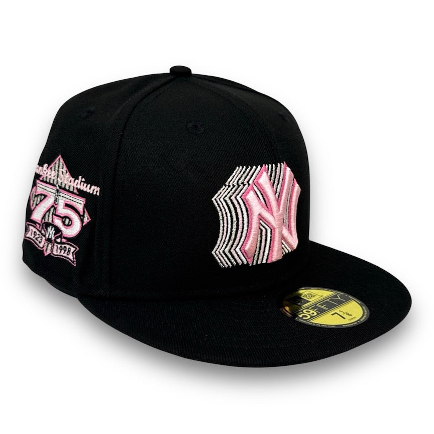 NY Yankees 75 59FIFTY Fitted Black Hat Pink UV – USA CAP KING