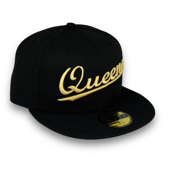 New York Queens 59FIFTY New Era Black Fitted Hat USA CAP KING