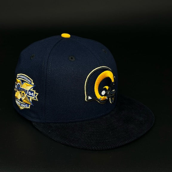 St Louis Rams ARGYLE-SHIELD Navy-Gold Fitted Hat by Reebok