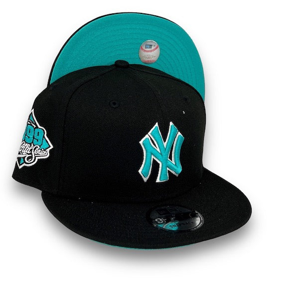 New York Yankees Mitchell & Ness Hometown Snapback Hat - Black/Teal