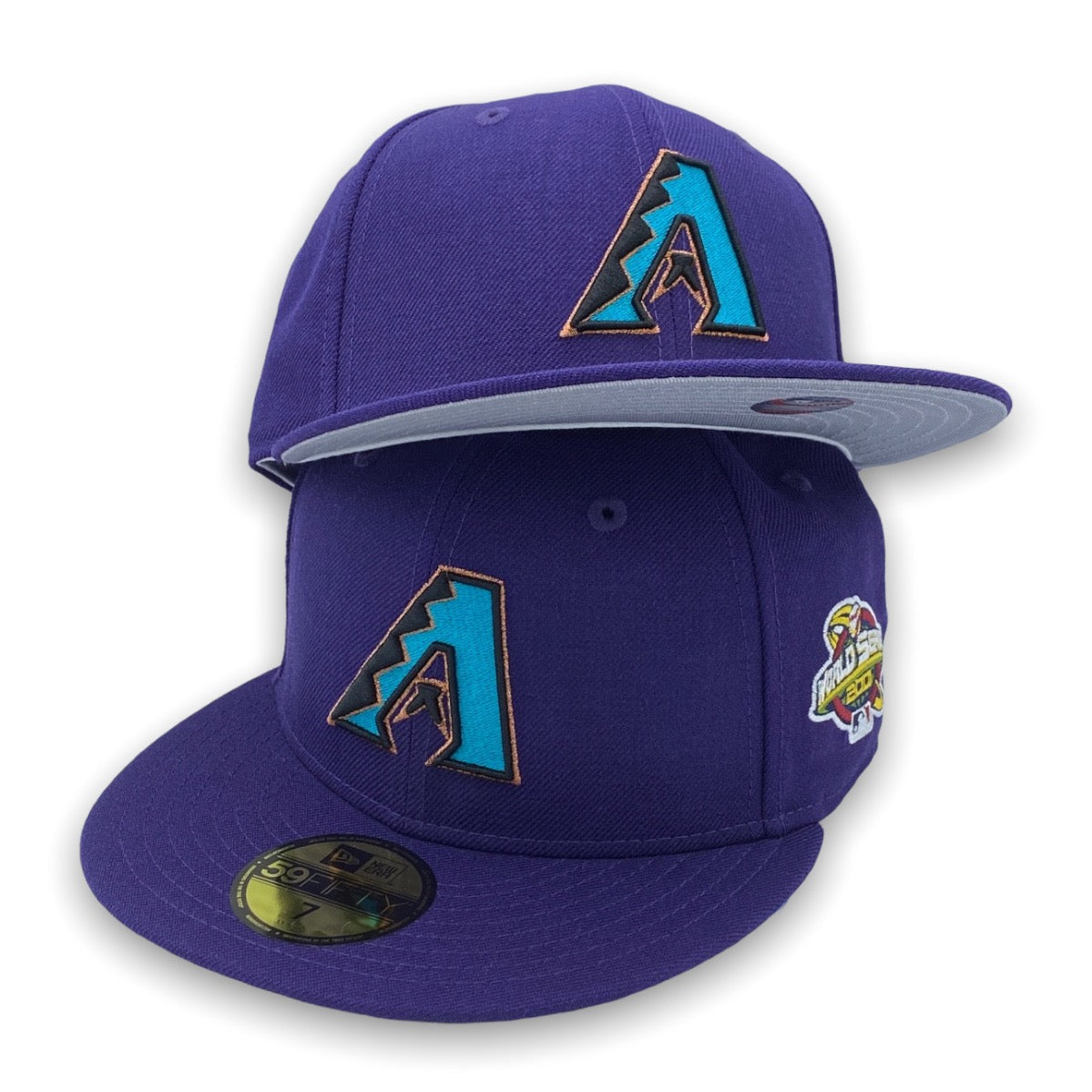 Arizona Diamondbacks 98 IS. New Era 59FIFTY Teal & Purple Hat Gray