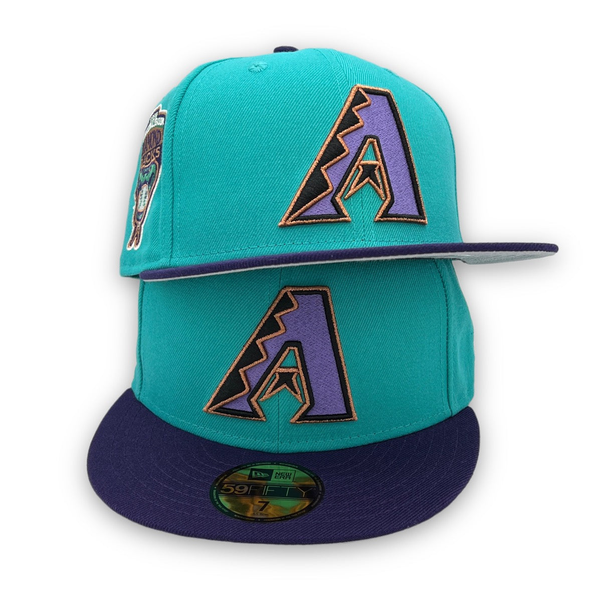 Arizona Diamondbacks 98 IS. New Era 59FIFTY Teal & Purple Hat Gray Bot –  USA CAP KING