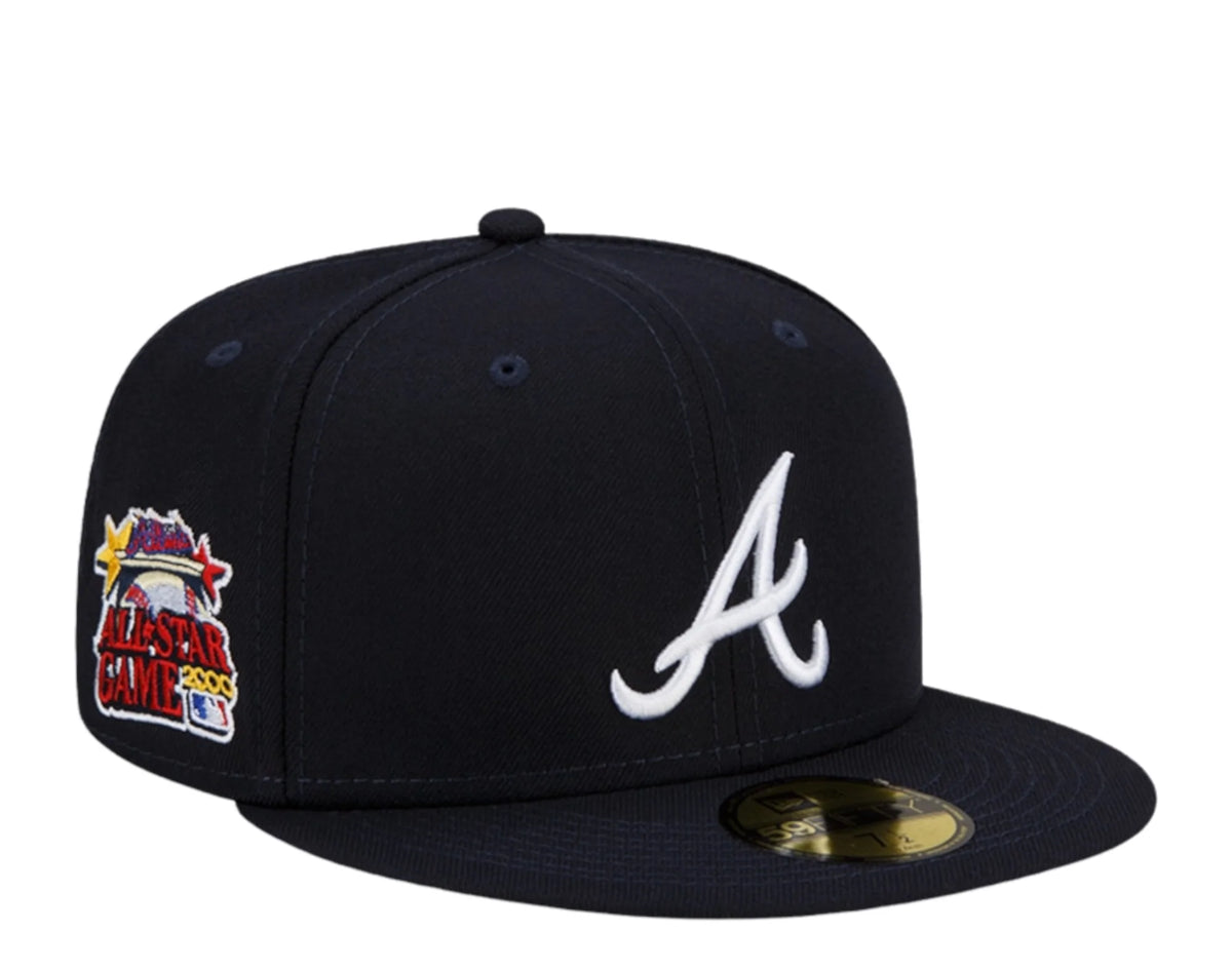 NEW ERA EXCLUSIVE 59FIFTY KHAKI/NAVY ATLANTA BRAVES W/ 2000 ALL