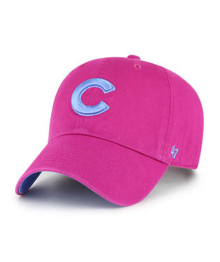 47 Brand Chicago Cubs baseball cap in light pink with logo and