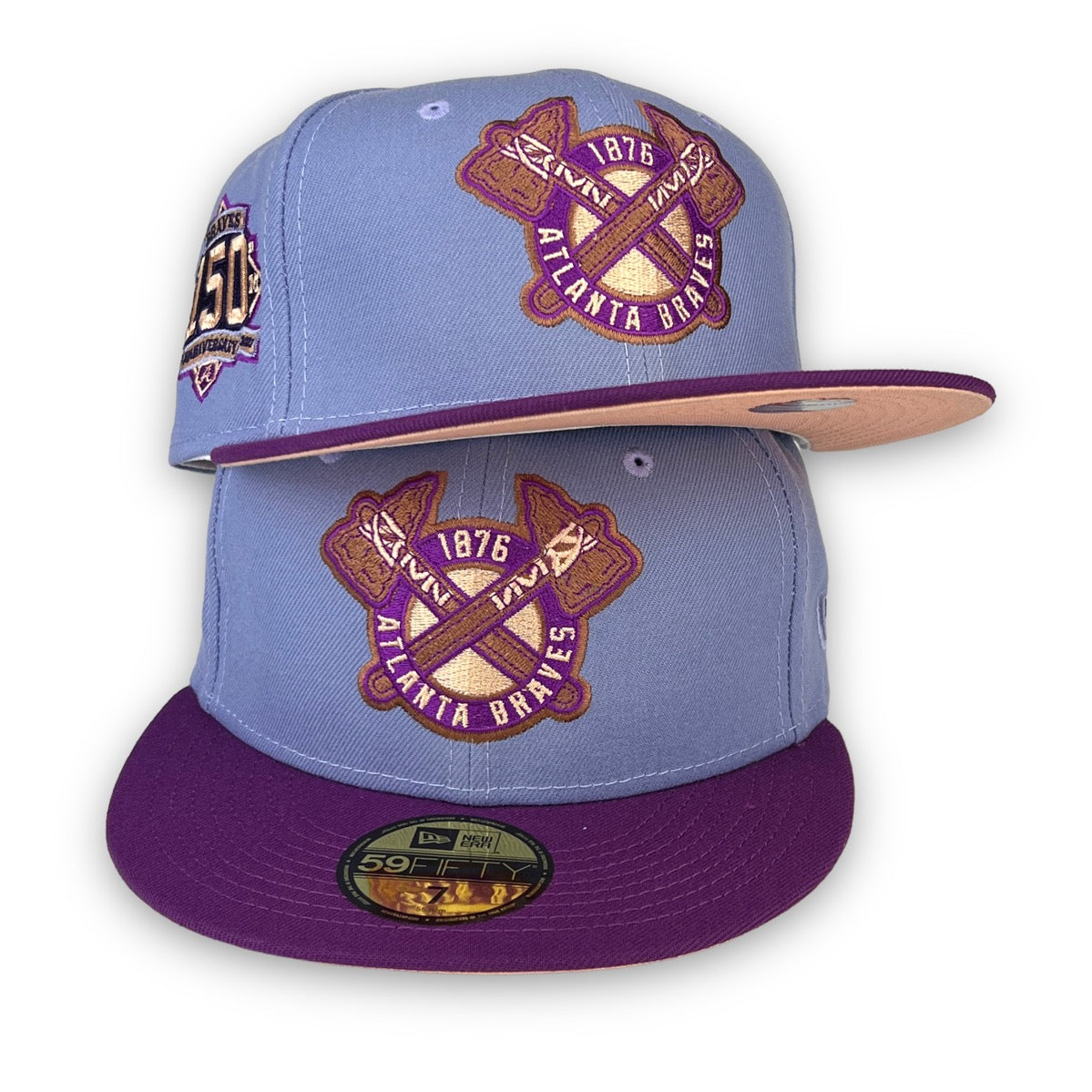 New Era 59FIFTY Atlanta Braves Teal/Purple 2-Tone w/ Peach UV Fitted Hat