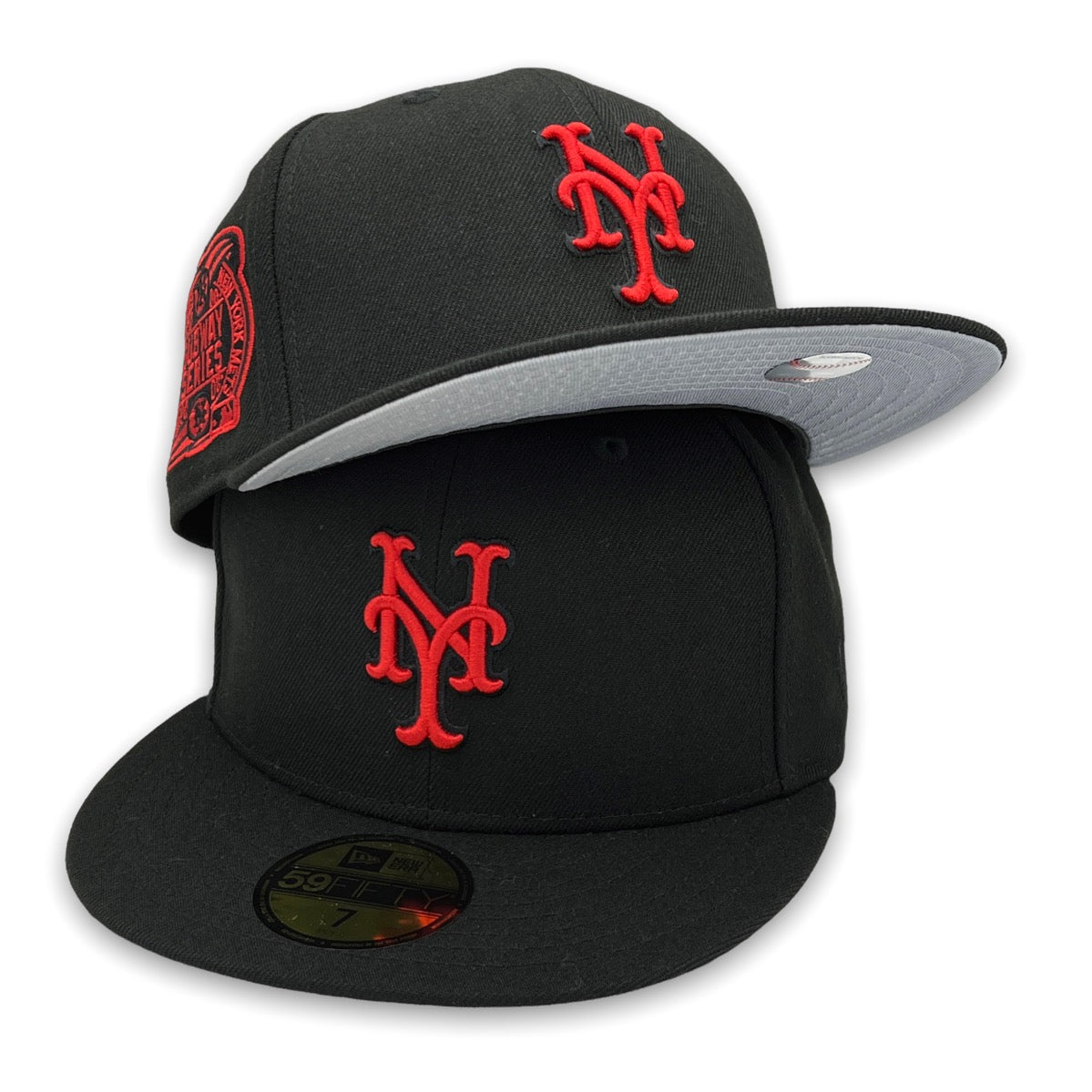 Black New York Mets Gray Bottom 2000 Subway Series Side Patch New Era  59Fifty Fitted