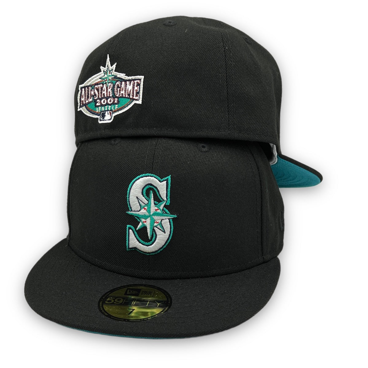 Mariners 2001 All Star Game New Era 59FIFTY Black Hat Aqua UV – USA CAP KING