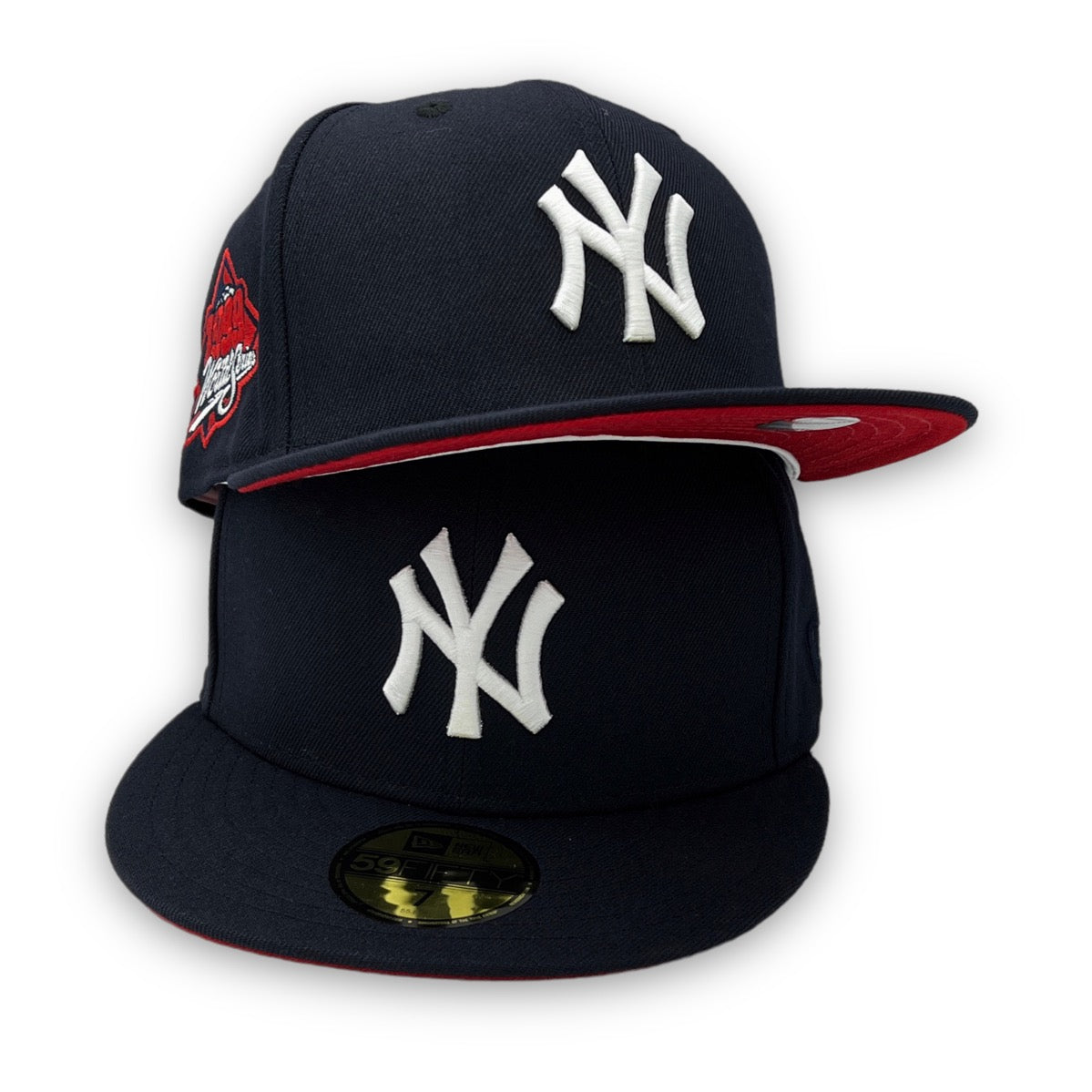 Red bottom new era fitted hats Clearance
