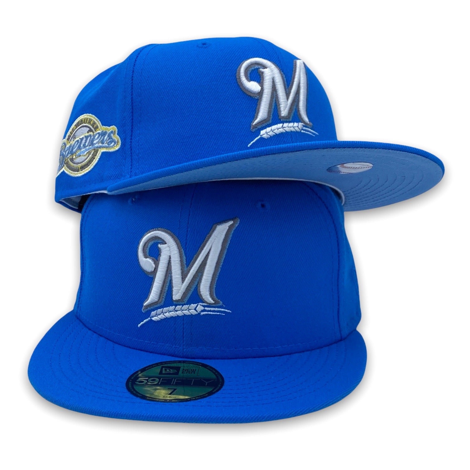 New Era, Accessories, Exclusive New Era Milwaukee Brewers Denim Jean  Fitted Hat Cap Size 7 58 Rare