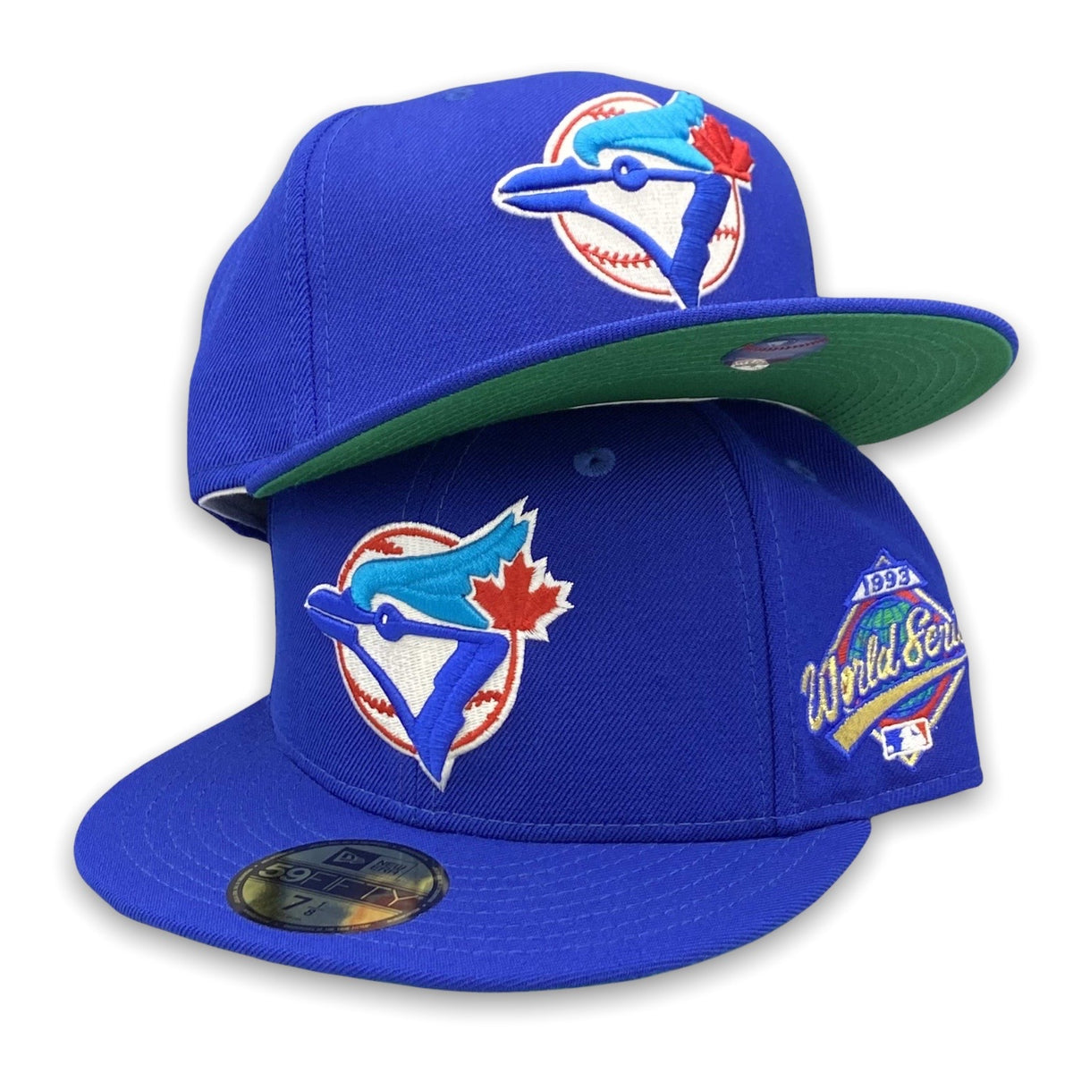 Exclusive New Toronto Blue Jays Fitted Hat MLB Club Size 7 Red w/ blue UV