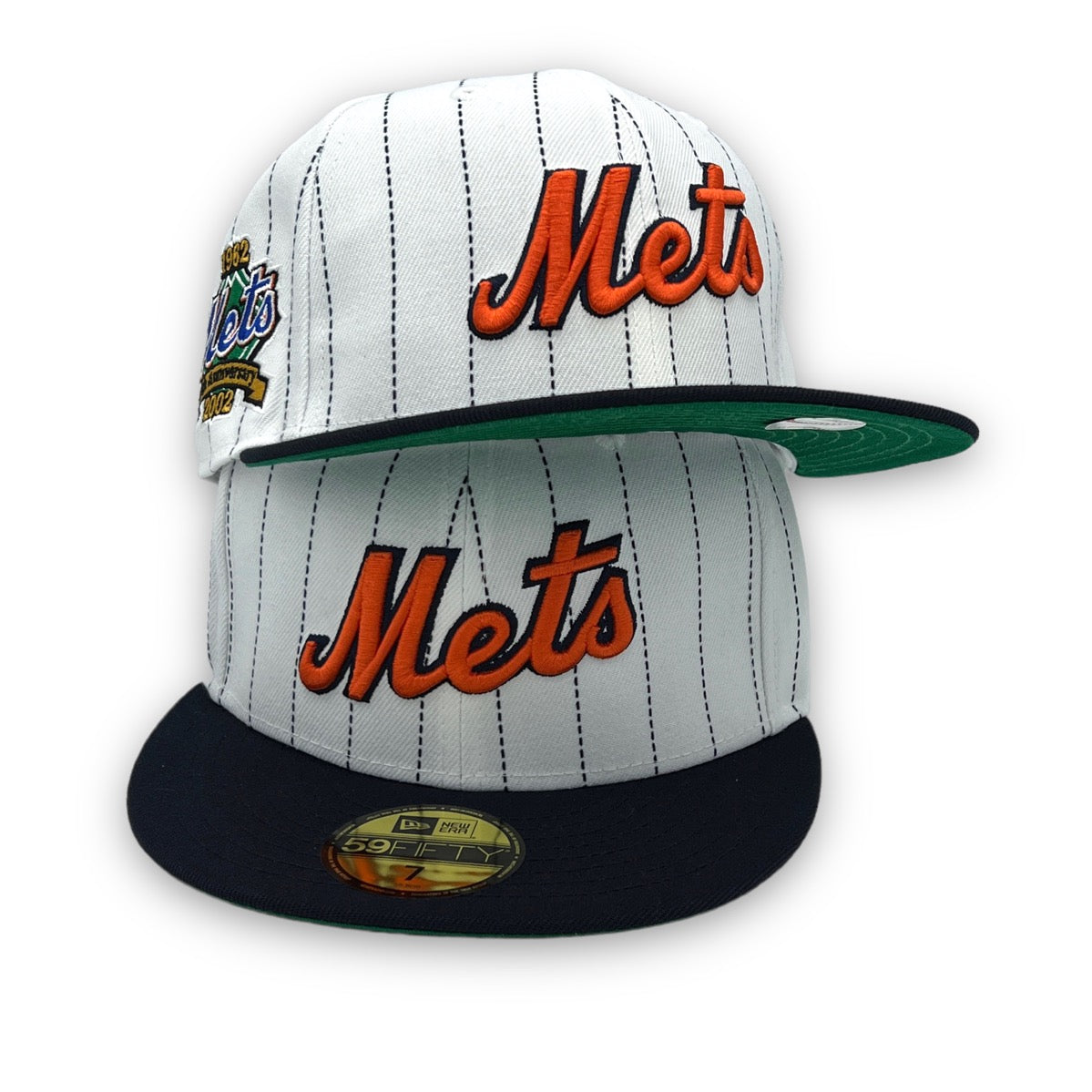 NY Mets 40th Anniversary New Era 59FIFTY Green Hat Orange bottom