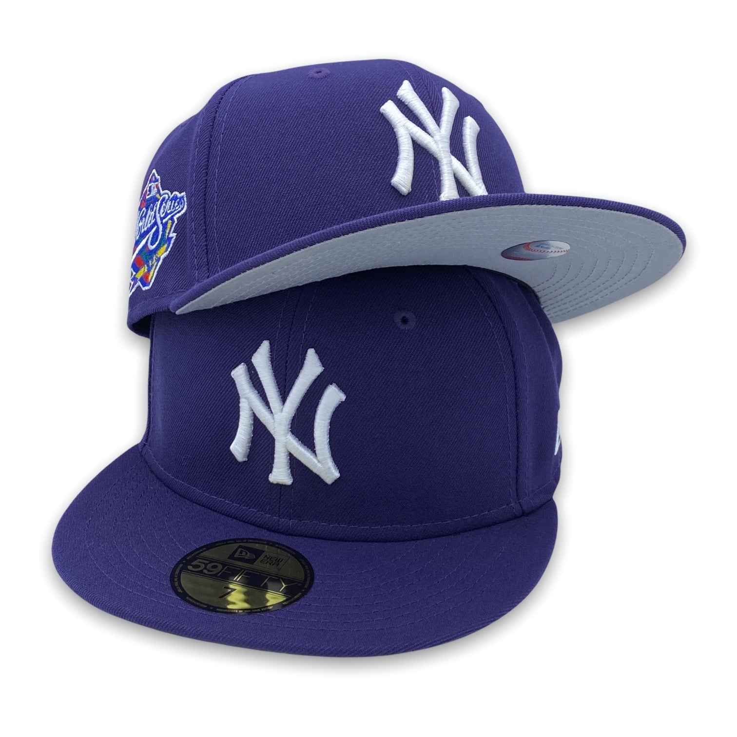 New Era New York Yankees Mens Grey Tonal Royal Pop 1998 WS Side Patch  59FIFTY Fitted Hat
