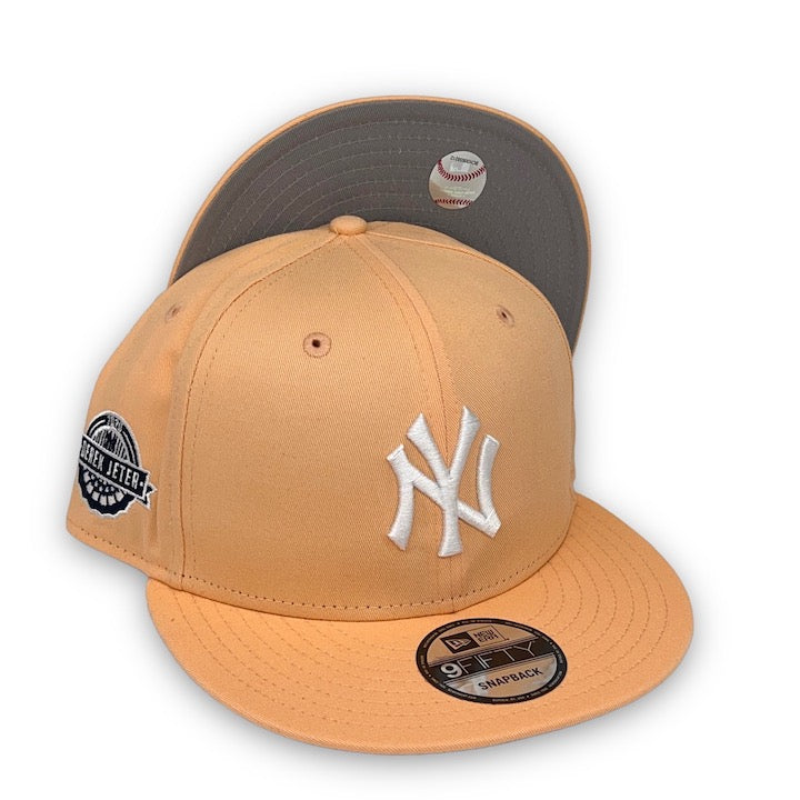 Yankees 20 Derek Jeter 9FIFTY New Era Peach Snapback Hat Grey Bottom – USA  CAP KING
