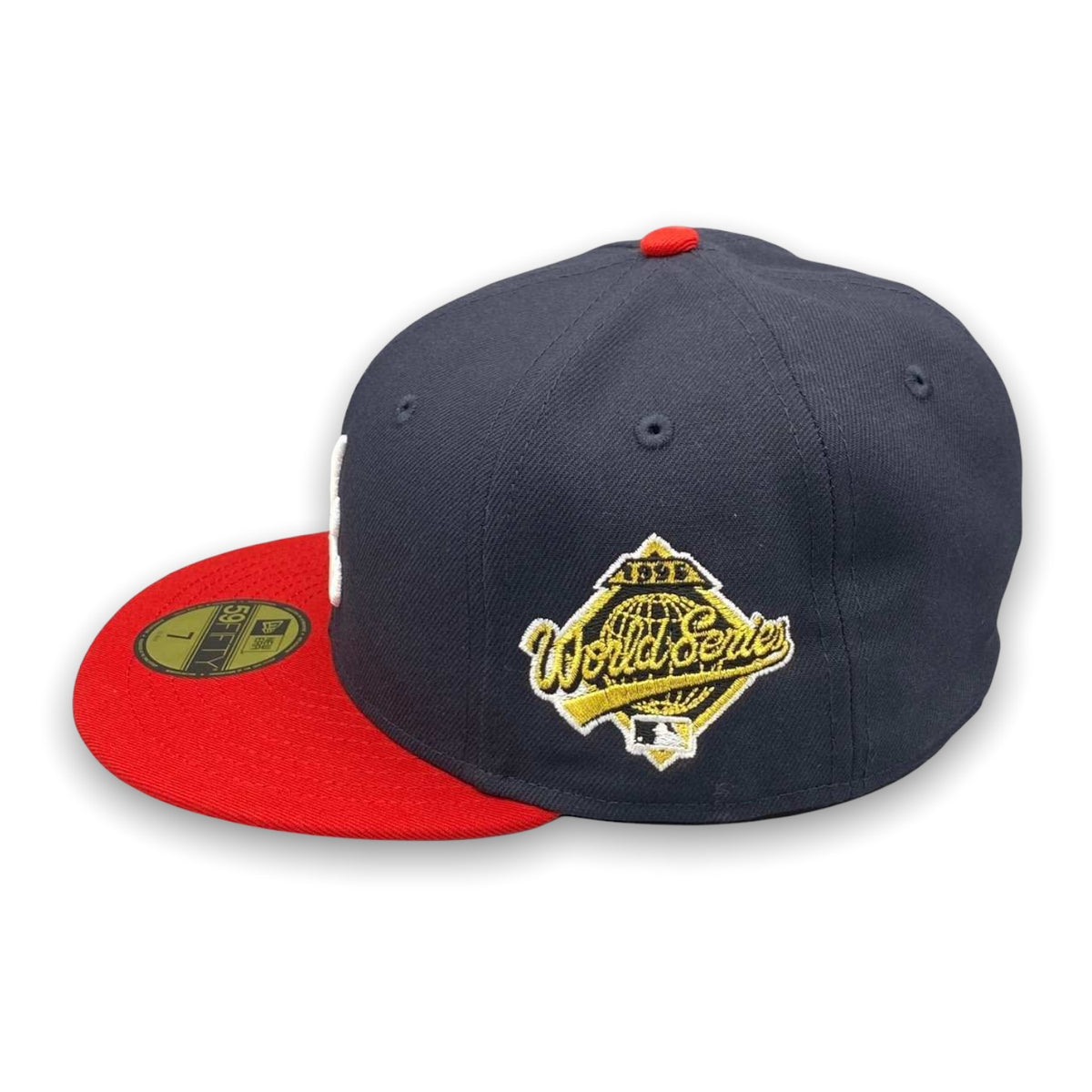 NEW ERA 1995 WS SIDE PATCH ATLANTA BRAVES FITTED HAT (NAVY/RED