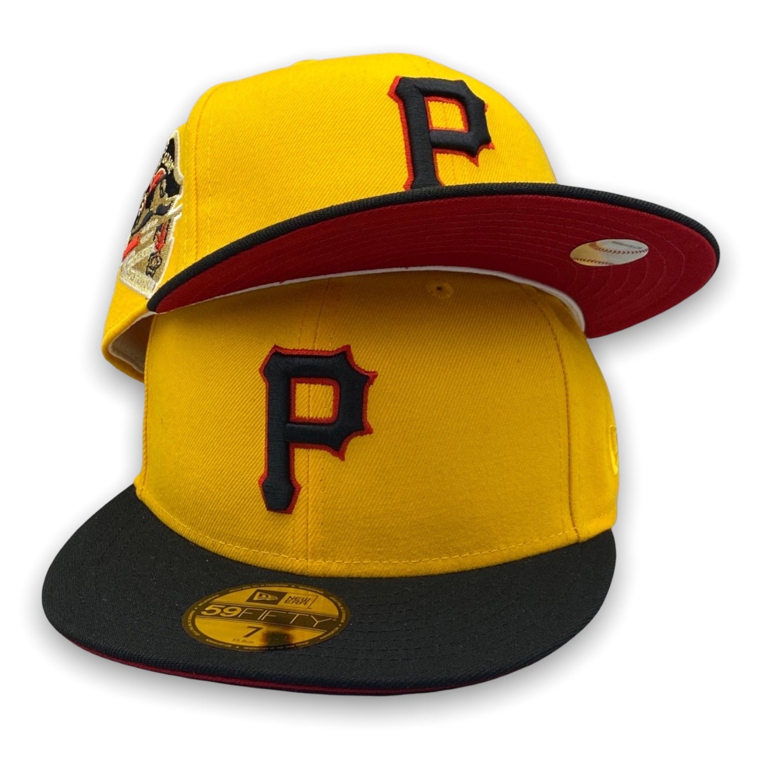 Portland Pirates Snapback Hat Black Gold Yellow Maine