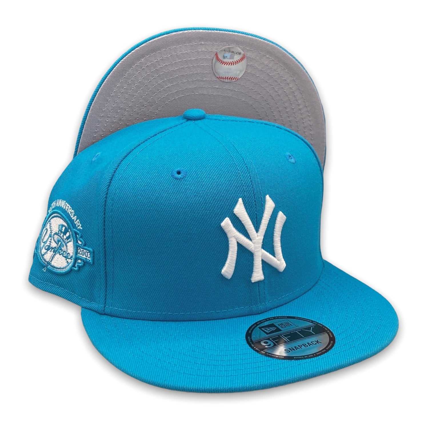 Men's New York Yankees New Era Gray 100th Anniversary Sky Blue