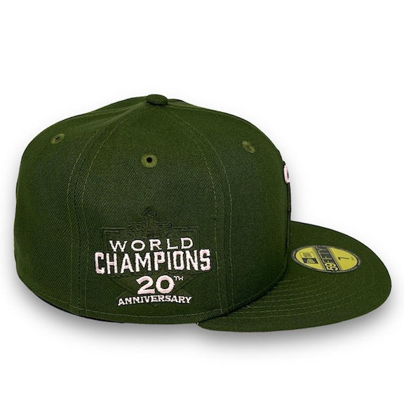 Angels 20th 59FIFTY New Era Alpine Green Fitted Hat Pink Bottom