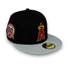 Angels 50th Anni. 59FIFTY New Era Black & Snow Grey Fitted Hat Grey Bottom