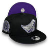 Angels 50th New Era 9FIFTY Black Snapback Hat Purple UV