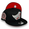 Angels 50th New Era 9FIFTY Black Snapback Hat Red UV