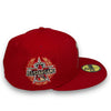 Angels Laurel Side Patch 59FIFTY New Era Red Fitted Hat C Green Bottom
