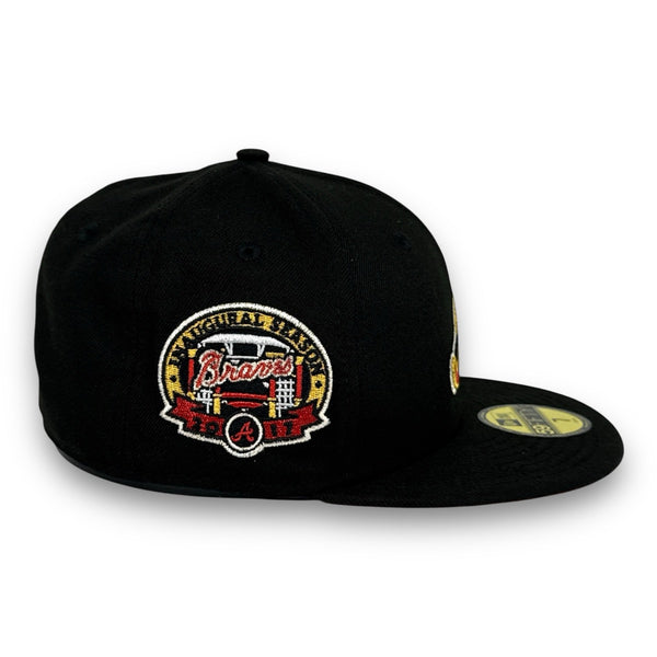 side patch 2017 Atlanta Braves 2017 59FIFTY New Era Black Hat Red UV