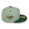 Baltimore Orioles 60th Anni. 59FIFTY New Era E Green & P Green Fitted Hat Snow Grey UV