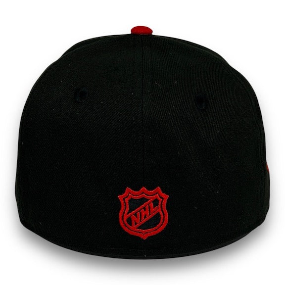 Blackhawks 59FIFTY New Era Black & Graphite Hat Red UV