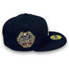 Braves Laurel Side Patch 59FIFTY New Era Navy Fitted Hat C Green Bottom