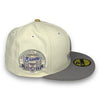 Braves New Era 59FIFTY Chrome & Grey Fitted Hat Vegas Gold UV