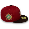 Brewers 25th Anni. 59FIFTY New Era H Red & Brown Fitted Hat Green Bottom