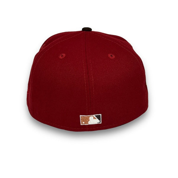 Brewers 25th Anni. 59FIFTY New Era H Red & Brown Fitted Hat Green Bottom