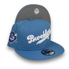 Brooklyn 42 New Era 9FIFTY Sky Blue Snapback Hat Grey Botton