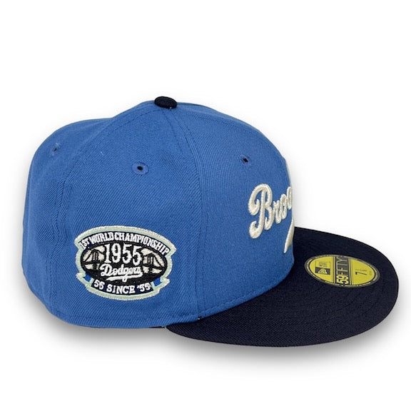 NEW ERA 59FIFTY MLB BROOKLYN DODGERS WORLD CHAMPIONS 1955 TWO TONE / GREY  UV FITTED CAP