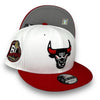 Bulls 6x Champs 9FIFTY New Era White & Red Snapback Hat