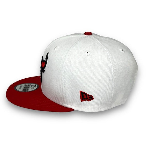 Bulls 6x Champs 9FIFTY New Era White & Red Snapback Hat