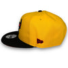 Bulls 6x Champs 9FIFTY New Era Yellow & Black Snapback Hat Red UV