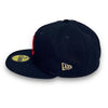 Cardinals Laurel Side Patch 59FIFTY New Era Navy Fitted Hat C Green Bottom