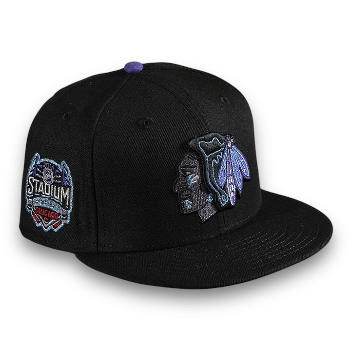 Chicago Blackhawks Stadium 59FIFTY New Era Black Fitted Hat