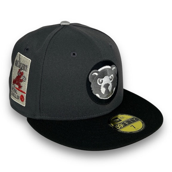Chicago Cubs Foul Balls 59FIFTY New Era Graphite & Black Fitted Hat