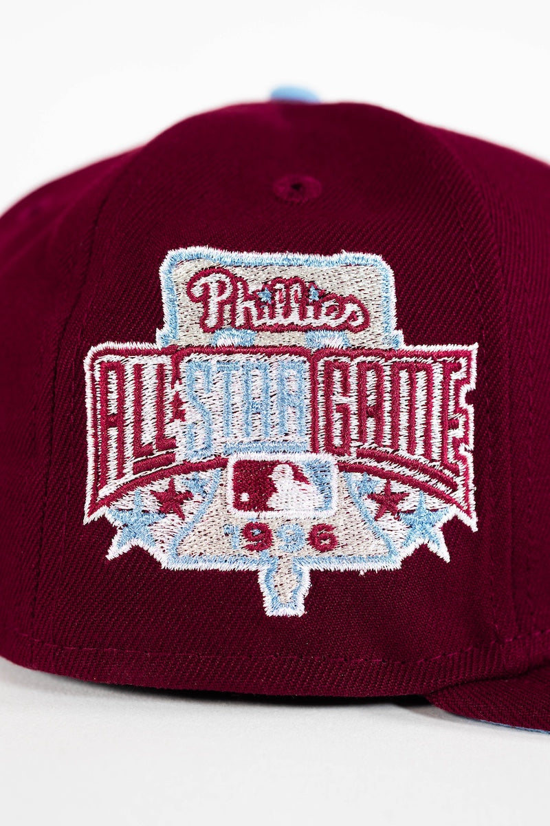 Classic Phillies 96 ASG 59FIFTY Cardinal New Era Hat Sky Blue UV