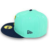 Cleveland Indians New Era 59FIFTY Mint & Light Navy Hat Gray Botton