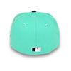 Cleveland Indians New Era 59FIFTY Mint & Light Navy Hat Gray Botton