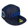 Cubs 05 WS New Era 59FIFTY Denim Fitted Hat Green Bottom