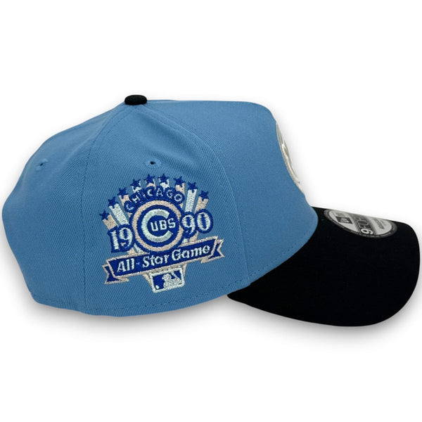 Blue and black baseball cap with Chicago Cubs All-Star Game logo on a white background