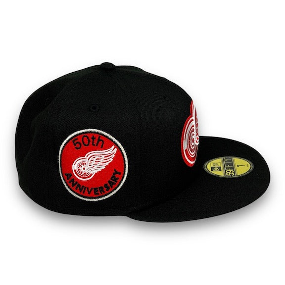 Detroit Red Wings 50th 59FIFTY New Era Black Hat