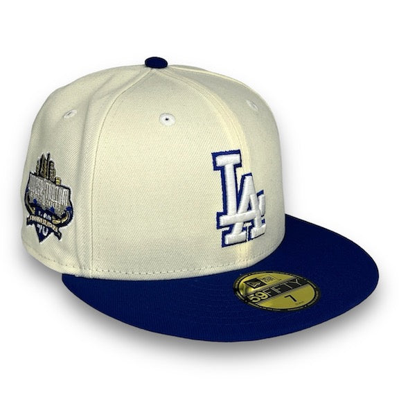 Dodgers 40th 59FIFTY New Era Off White & Royal Blue Hat