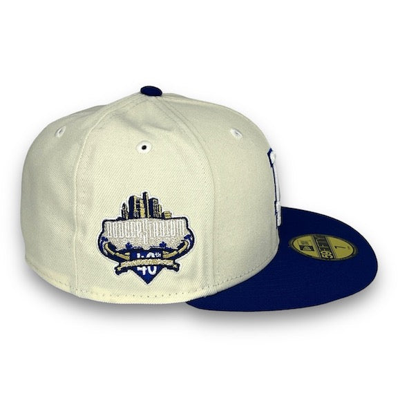 Dodgers 40th 59FIFTY New Era Off White & Royal Blue Hat