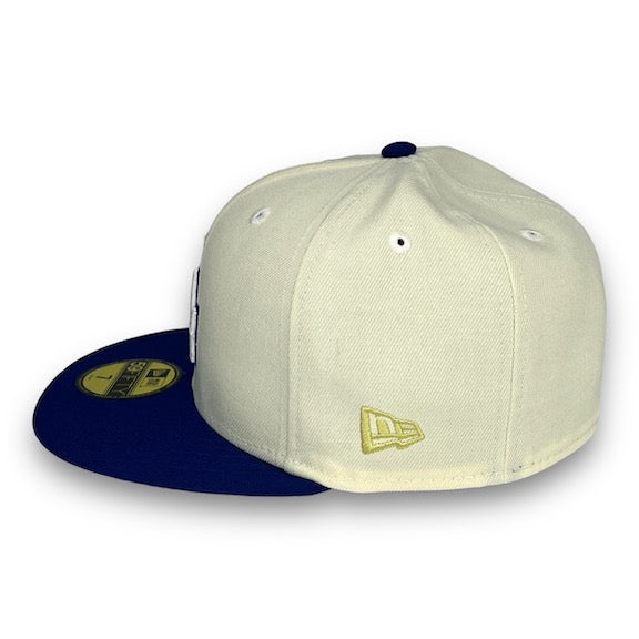 Dodgers 40th 59FIFTY New Era Off White & Royal Blue Hat